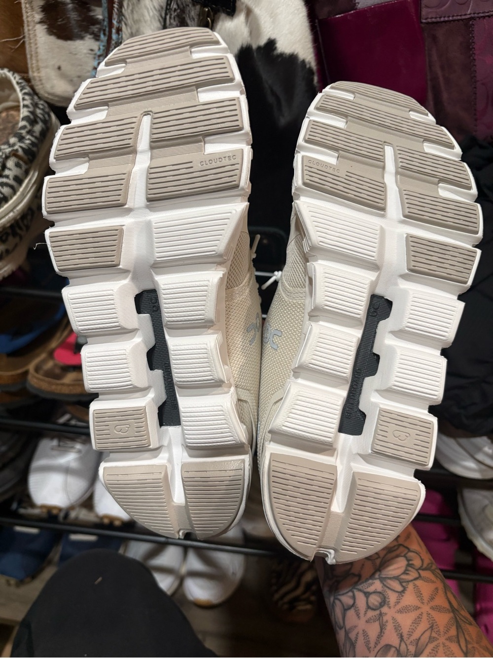 On Cloudnova Athletic Sneakers in Beige and White - Picture 7 of 7